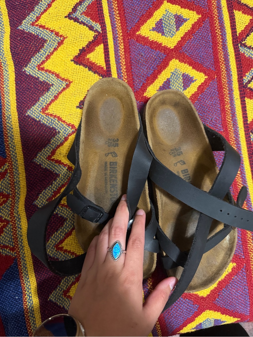 Black Women's Crisscross Footbed Sandals Birkenstocks open to offers